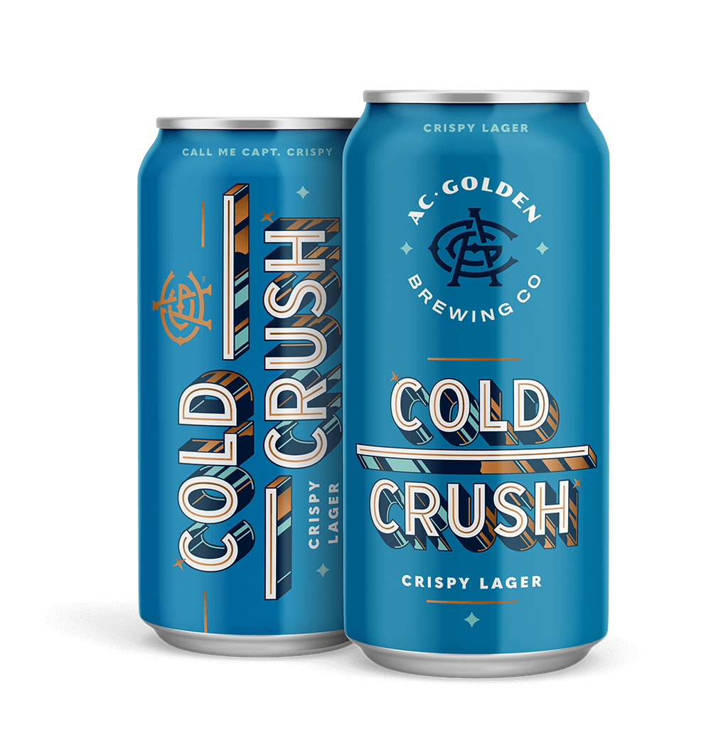 Two cold crush lager cans