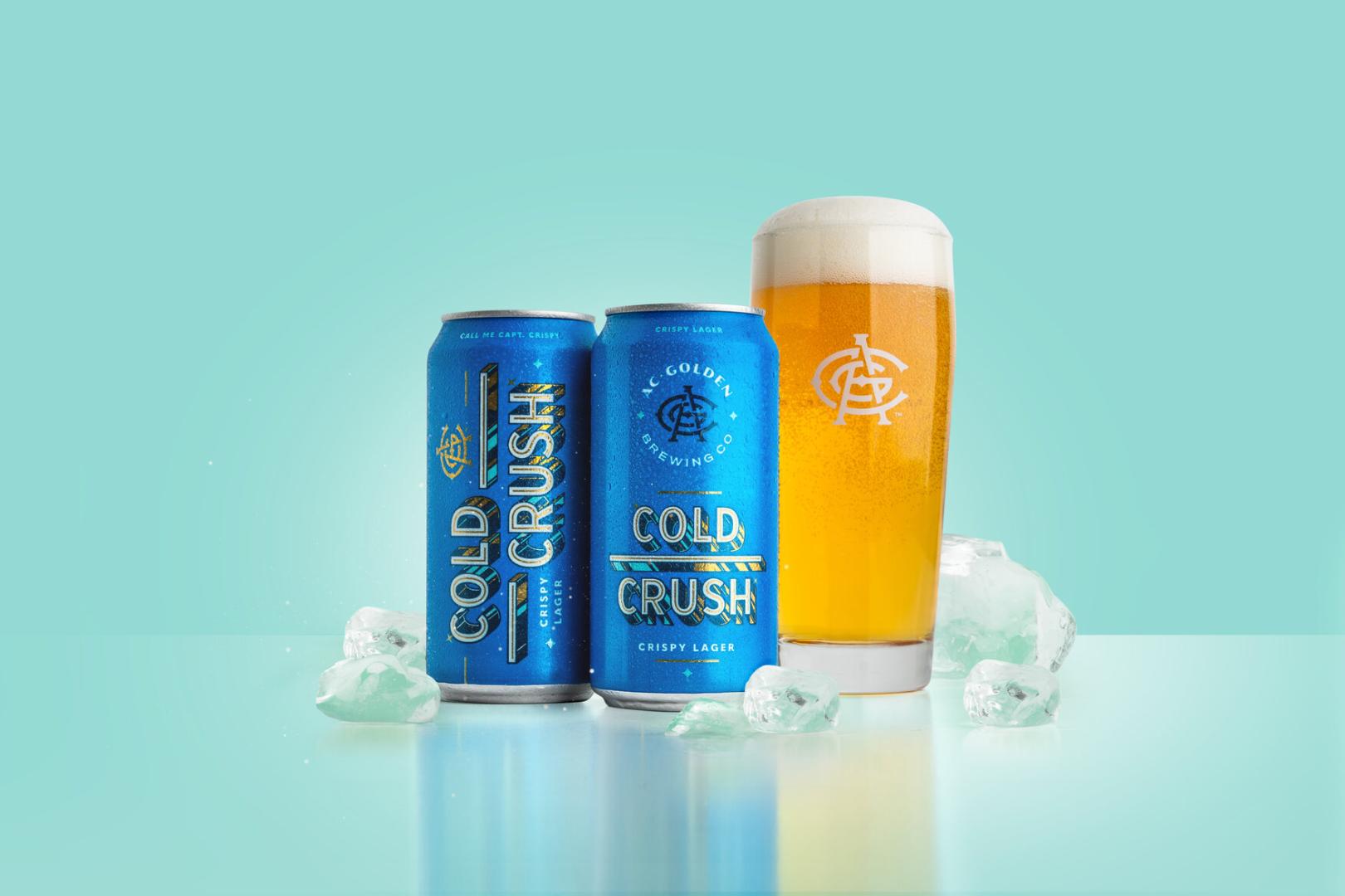 Cold Crush cans with glass